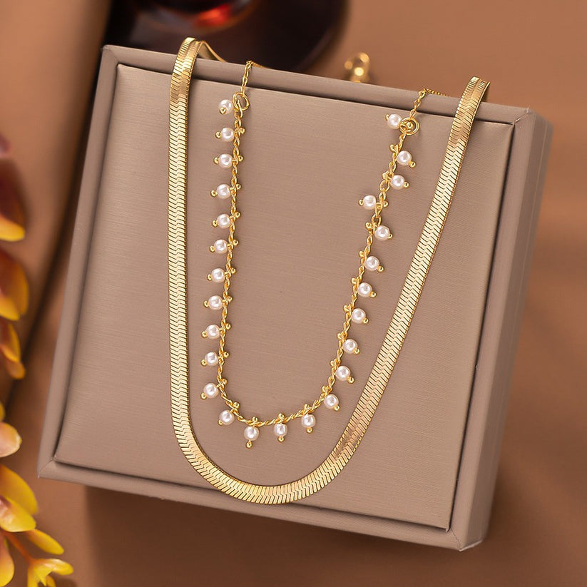 Marizanne | Luxe Snake Choker & Pearl Jewelry Set 18K Gold